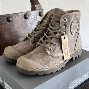 Palladium Tan Boots Military-Inspired Canvas High-Top